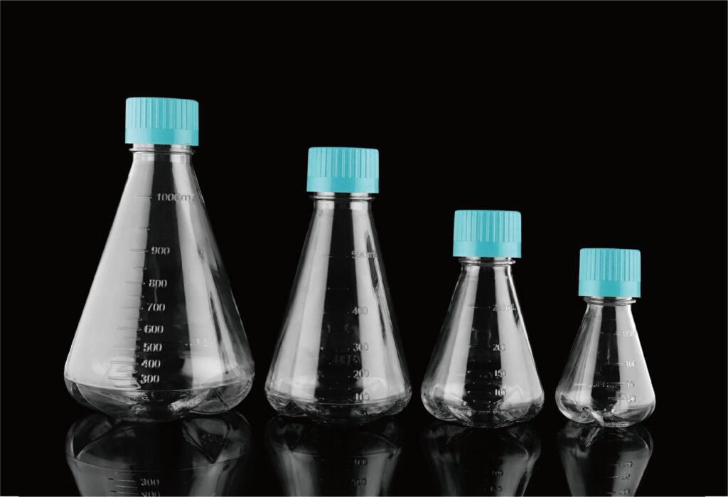 Ml Pc Conical Erlenmeyer Flasks With Baffles Vent Filter Caps