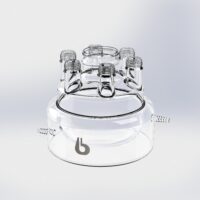 Water Jacketed Low Profile Over Head Drive Vessel w/ 6 Sidearms 3L SKU: 1964-03660