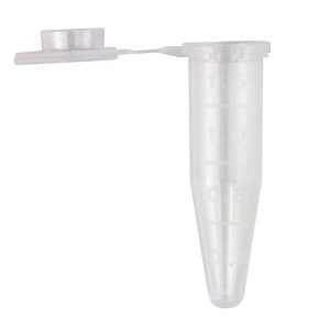 Conical Bottom Microcentrifuge Tubes with Caps . 1.5 mL, Polypropylene Co-Polymer, Natural