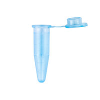 Conical Bottom Microcentrifuge Tubes with Caps . 1.5 mL, Polypropylene Co-Polymer, Blue