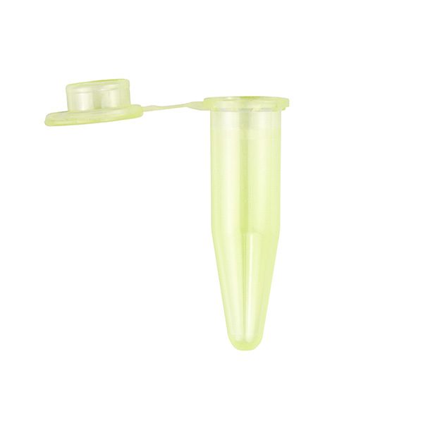 Conical Bottom Microcentrifuge Tubes with Caps . 1.5 mL, Polypropylene Co-Polymer, Green