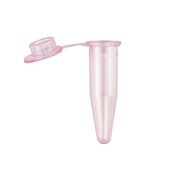 Conical Bottom Microcentrifuge Tubes with Caps . 1.5 mL, Polypropylene Co-Polymer, Red