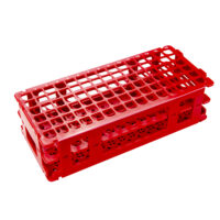 Test Tube Rack For 17mm Tubes 60 Places Red SKU:1300-00365