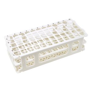 Test Tube Rack. For 16 mm Tubes, 60 Places, Polypropylene, White