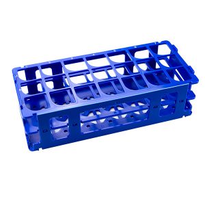 Test Tube Rack. For 30 mm Tubes, 21 Places, Polypropylene, Blue