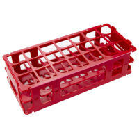 Test Tube Rack. For 30 mm Tubes, 21 Places, Polypropylene, Red