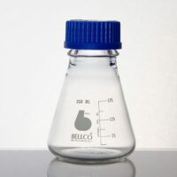 Erlenmeyer Flask w/ GL45 Linerless Polypropylene  Screw Cap & Pouring Ring