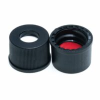 Black Screw Cap w/ Red Silicone Liner PTFE 8mm SKU: 2070-00700