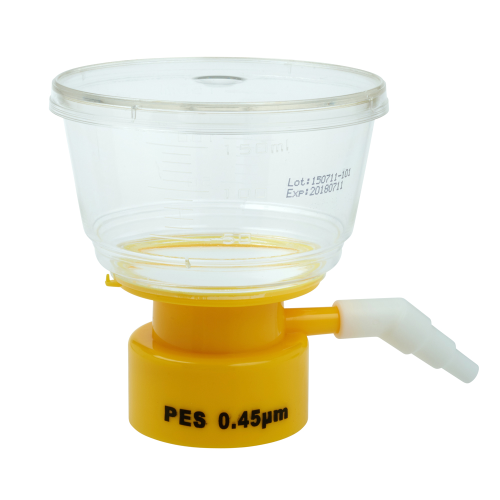 150mL Bottle Top Filter, PES Filter Material, 0.45um, 50mm, Sterile SKU:  2297-11000 - Bellco Glass