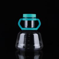 5L PC High Efficient Erlenmeyer Flasks, Flat Base, Seal Cap, Sterile, 1/pk, 4/cs