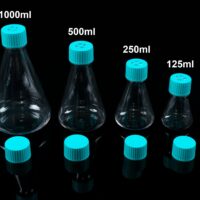 1000ml PETG Erlenmeyer Flask, Flat base, Plug Seal Cap, Sterile,1/pk, 6/cs