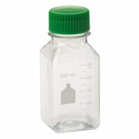 250mL Media Bottle, Square, PET, Bulk, Sterile