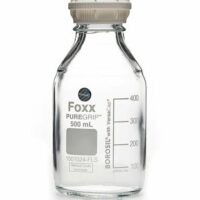 PUREGRIP  Glass Bottles, Media, Round, Clear, GL45 VersaCap , 500mL