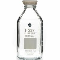 PUREGRIP  Glass Bottles, Media, Round, Clear, GL45 VersaCap , 1,000mL