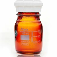 PUREGRIP Glass Bottles, Media, Round, Amber, GL45 VersaCap , 100mL