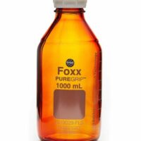 PUREGRIP Glass Bottles, Media, Round, Amber, GL45 VersaCap , 1,000mL