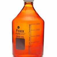 PUREGRIP Glass Bottles, Media, Round, Amber, GL45 VersaCap , 3,000mL