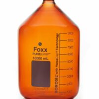 PUREGRIP Glass Bottles, Media, Round, Amber, GL45 VersaCap , 10,000mL