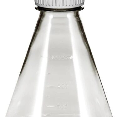 Flask, 1L, PC, 53B Cap, Baffle, Sterile, 6/PK