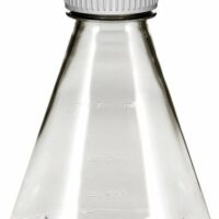 Flask, 1L, PC, 53B Cap, Baffle, Sterile, Vented, 6/PK