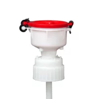 EZwaste 4" Safety Funnel, HDPE, Red Lid, VersaCap 80mm, 1/EA