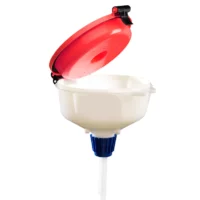 EZwaste 8" Safety Funnel, HDPE, Red Lid, VersaCap 38-430mm, 1/EA