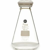 PUREGRIP Glass Flasks, Erlenmeyer, Clr, GL45 VersaCap , 500mL