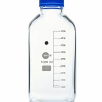 Borosil Reagent Square Bottles GL80 PP Screw Cap PP Pouring Ring 5000mL