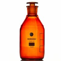 Borosil Bottles, Reagent, Amber, with Stoppers, 500mL, 24/29