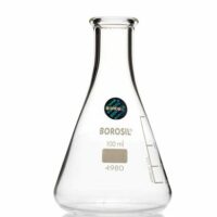 Borosil  Flasks, Erlenmeyer, Narrow Mouth, Beaded Rim, 100mL