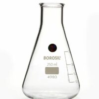 Borosil  Flasks, Erlenmeyer, Narrow Mouth, Beaded Rim, 250mL