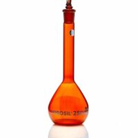 Borosil Flasks, Volumetric, Class A, WM, Amber, Glass St., 250mL, 19/26, Ind. Cert
