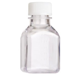 60mL Media Bottle, Square, PETG, Bulk, Sterile