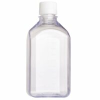 1000mL Media Bottle, Square, PETG, Bulk, Sterile