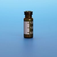 2.0mL Big Mouth Amber Vial, 12x32mm, with White Graduated Spot, 11mm Crimp/Snap Ring