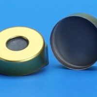 20mm Gold Tin Plate Magnetic Seal, 8mm Hole, 0.131" PTFE/Butyl Rubber Lined