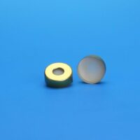 20mm Gold Tin Plate Magnetic Seal, 8mm Hole, 0.100" Tan PTFE/White Silicone Lined