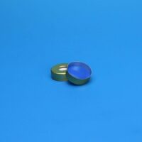 20mm Gold Tin Plate Magnetic Seal, 8mm Hole, Thin 0.060" Blue PTFE/White Silicone for SPME