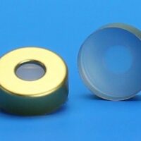 20mm Gold Magnetic Seal, 8mm Hole, 0.125" Clear PTFE/Clear Blue Silicone Lined