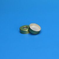 20mm Gold Magnetic Seal, 8mm Hole, Thin 0.060" PTFE/Clear Silicone for SPME