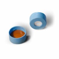 11mm Blue Snap Top Cap, 1mm Thick Polyimide/Silicone Lined for PFAS Testing