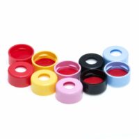 11mm Red Snap Cap, PTFE/Silicone with Slit Lined