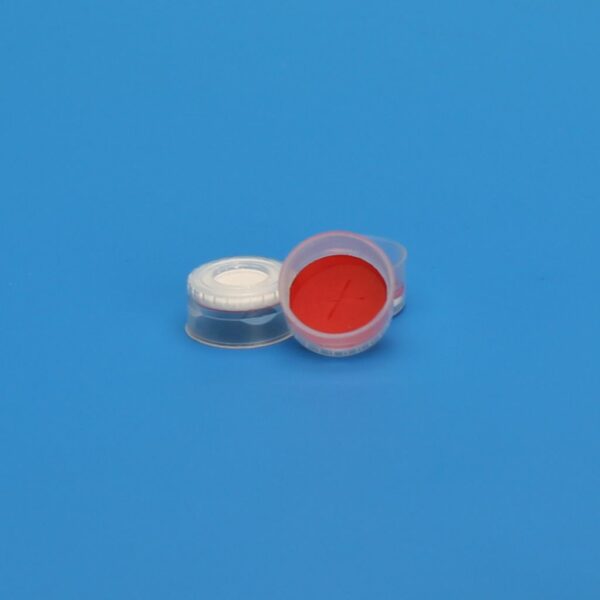 11mm Clear Poly Crimp  Seal, PTFE/Silicone with Slit Lined