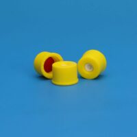 8-425mm Yellow Top Hat  [Patented] Closure, Assembled with PTFE/Silicone Septa