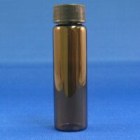 3 Dram, Amber 19x65mm Vial, 15-425mm Thread, Black Polypropylene Solid Top Cap, PTFE/F217 Lined
