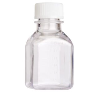 60mL Square Media Bottle (PETG), Tamper Evident, Bulk, Sterile