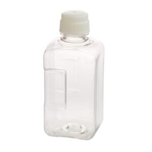 2L Square Media Bottle (PETG), Tamper Evident, Bulk, Sterile