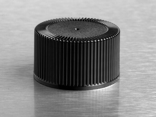 CellSTACK 33mm HDPE Cap, Black, Solid, Not Vented