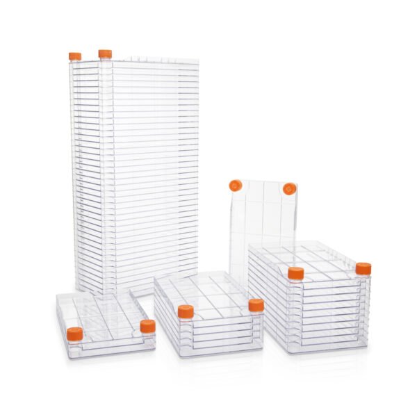 CellSTACK, 5-layer Polystyrene vessel with Universal Caps and vented overcaps