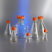 125mL Polycarbonate Baffled Erlenmeyer Shake Flask with Flat Cap